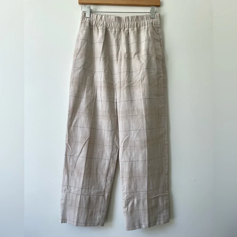 Zara linen cotton blend cropped pants. Size S.